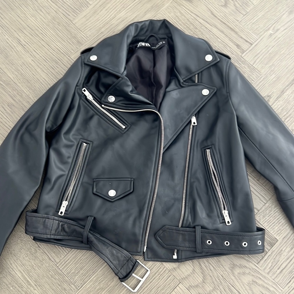 Zara faux leather jacket